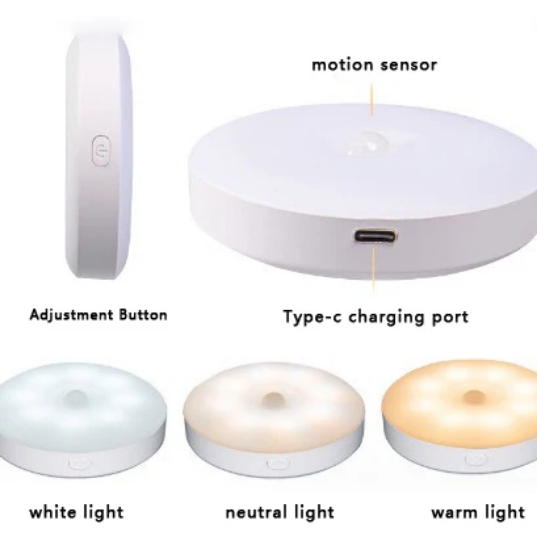 WHITE LAMP MOTION SENSOR RECHARGEABLE LIGHT