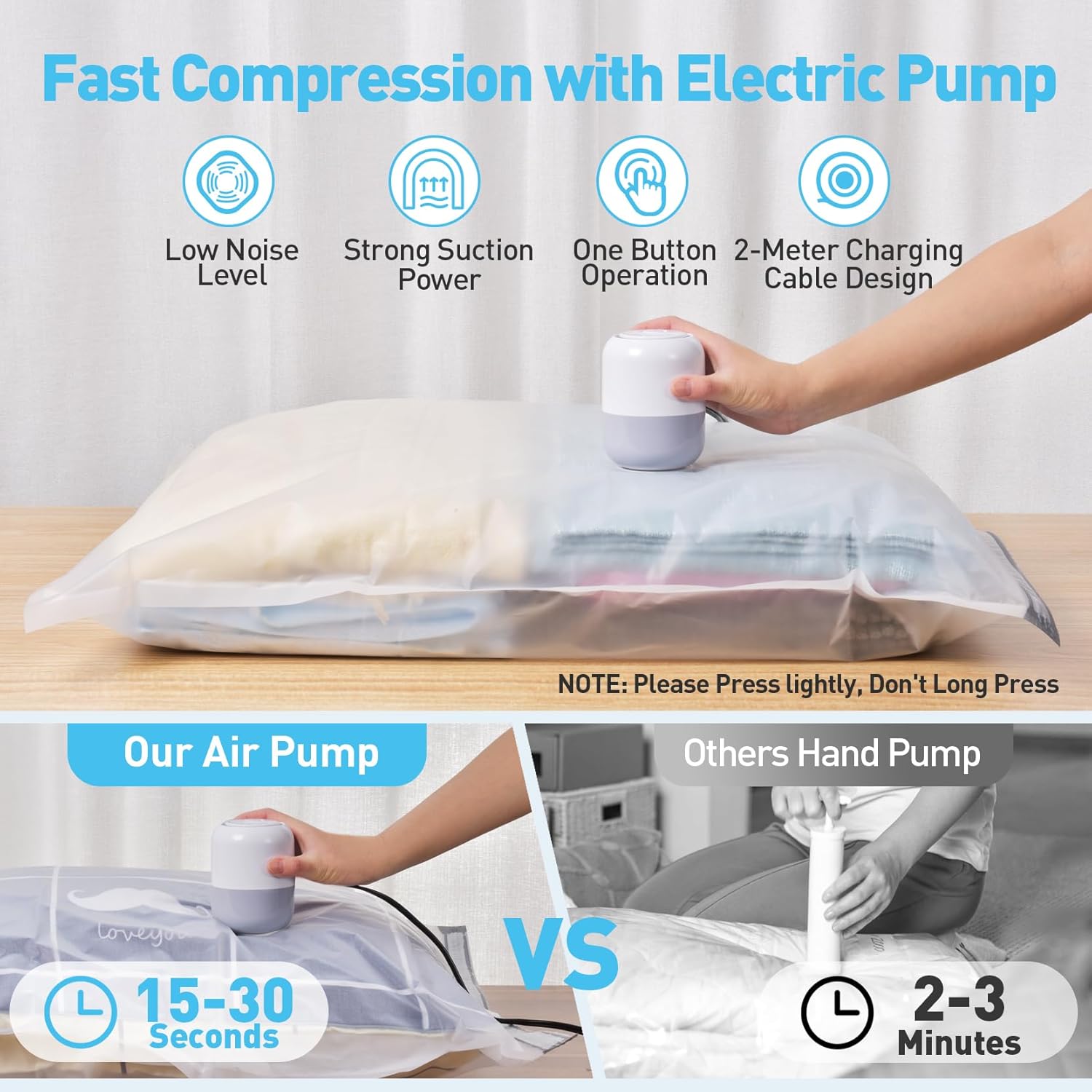 Compression Vacuum Bag 100x80cm & Pump HA1302 HA13033 - Medaid International