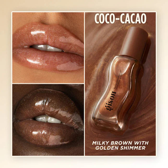 Gisou 
Honey Infused Hydrating Lip Oil-Color: Coco Cacao - Sheer Brown Shimmer