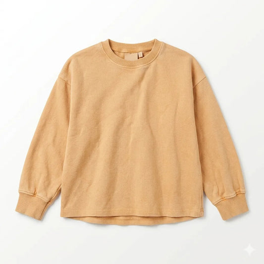 Zara Girl's Soft Peach Pullover Long Sleeve Crew Neck Blouse|Zara in Lebanon