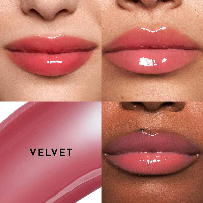 LAWLESS 
Forget The Filler Lip Plumper Line Smoothing Gloss-Color: Velvet - rosy mauve with plummy undertones