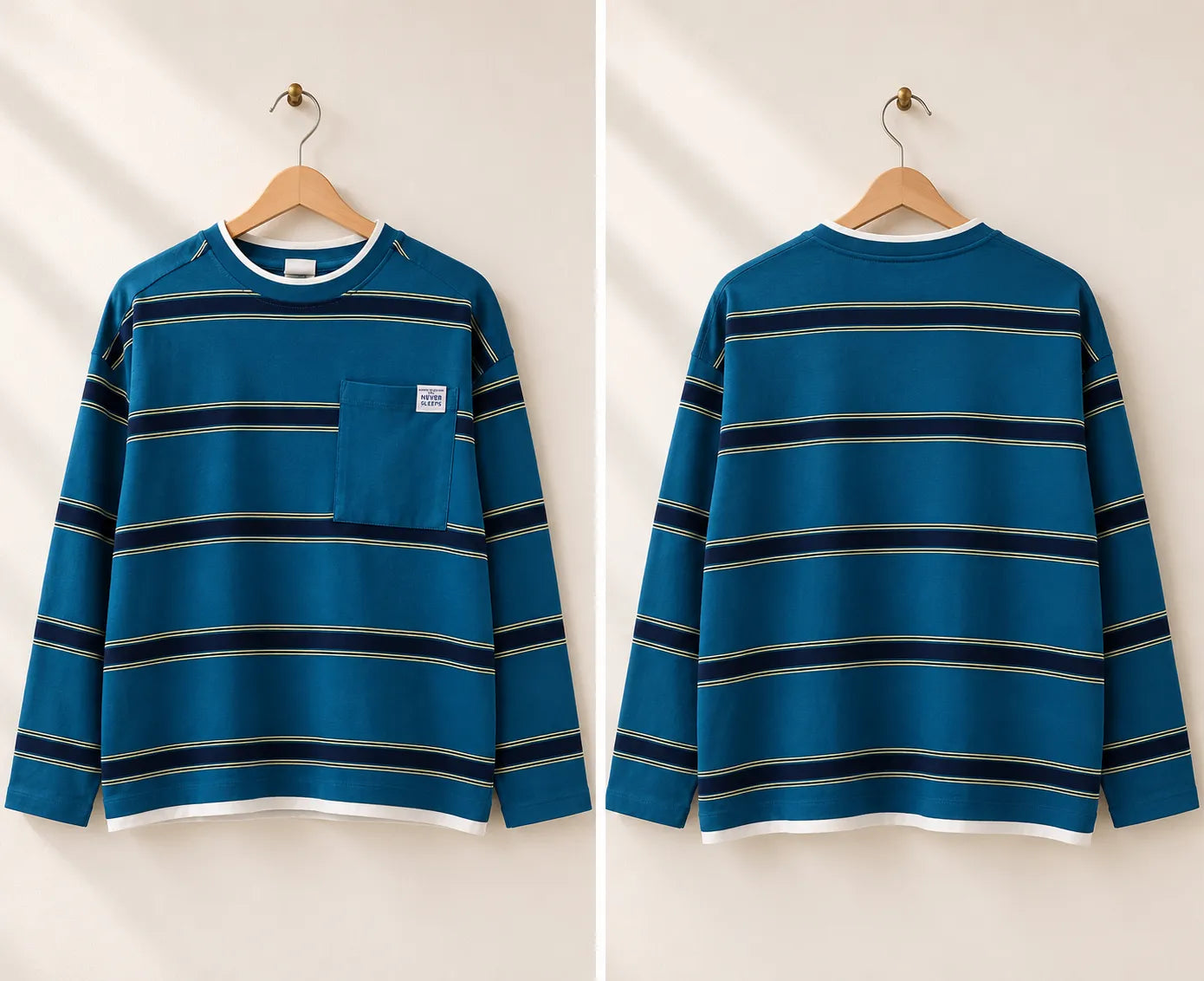 Zara Boy's Teal Blue Striped Long Sleeve Blouse | Zara In Lebanon