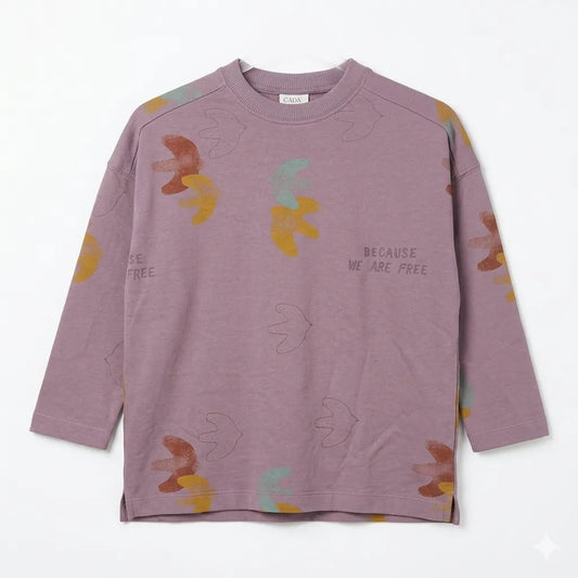 Zara Girl's Purple Printed Long Sleeve Blouse|Zara in Lebanon