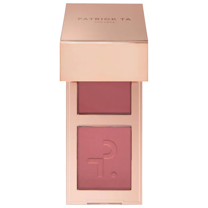 PATRICK TA 
Mini Major Headlines Double-Take Crème & Powder Blush Duo-Color: She Goes To The Gym - cool mauve rose