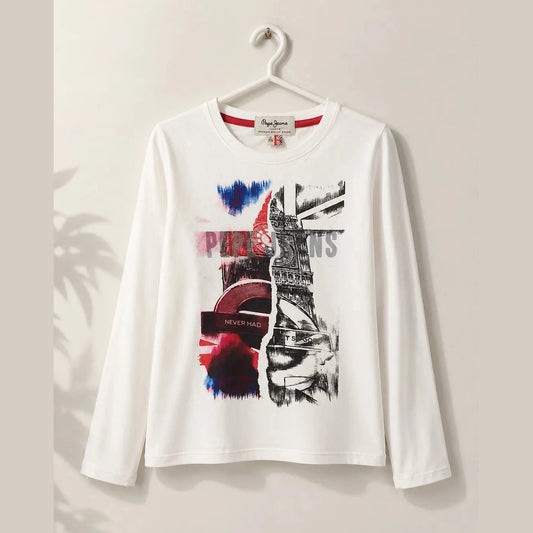 Pepe Jeans Boy's White Long Sleeve Blouse | Pepe Jeans In Lebanon