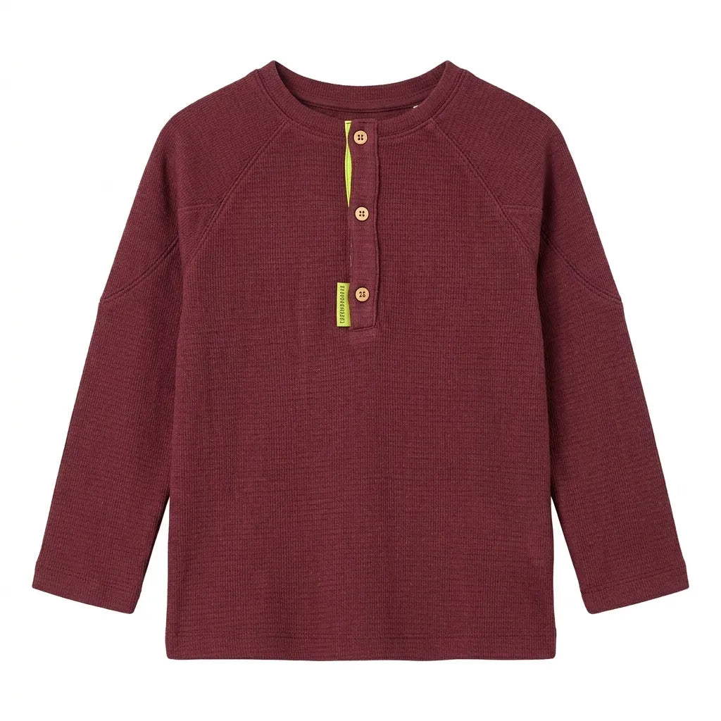 Zara Boy's Plum Buttoned Neck Long Sleeve Pullover Blouse|Zara in Lebanon
