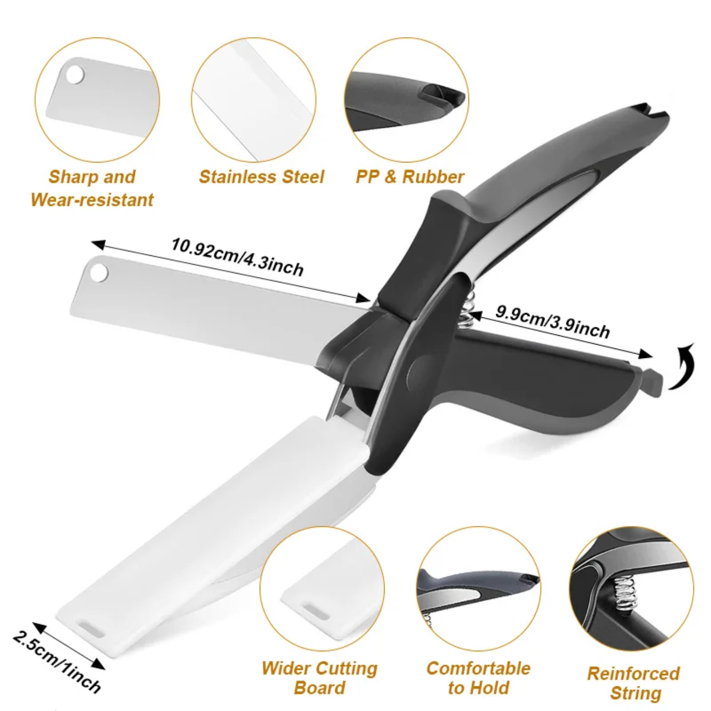 STAINLESS STEEL SCISSORS WITH CUTTING BASE