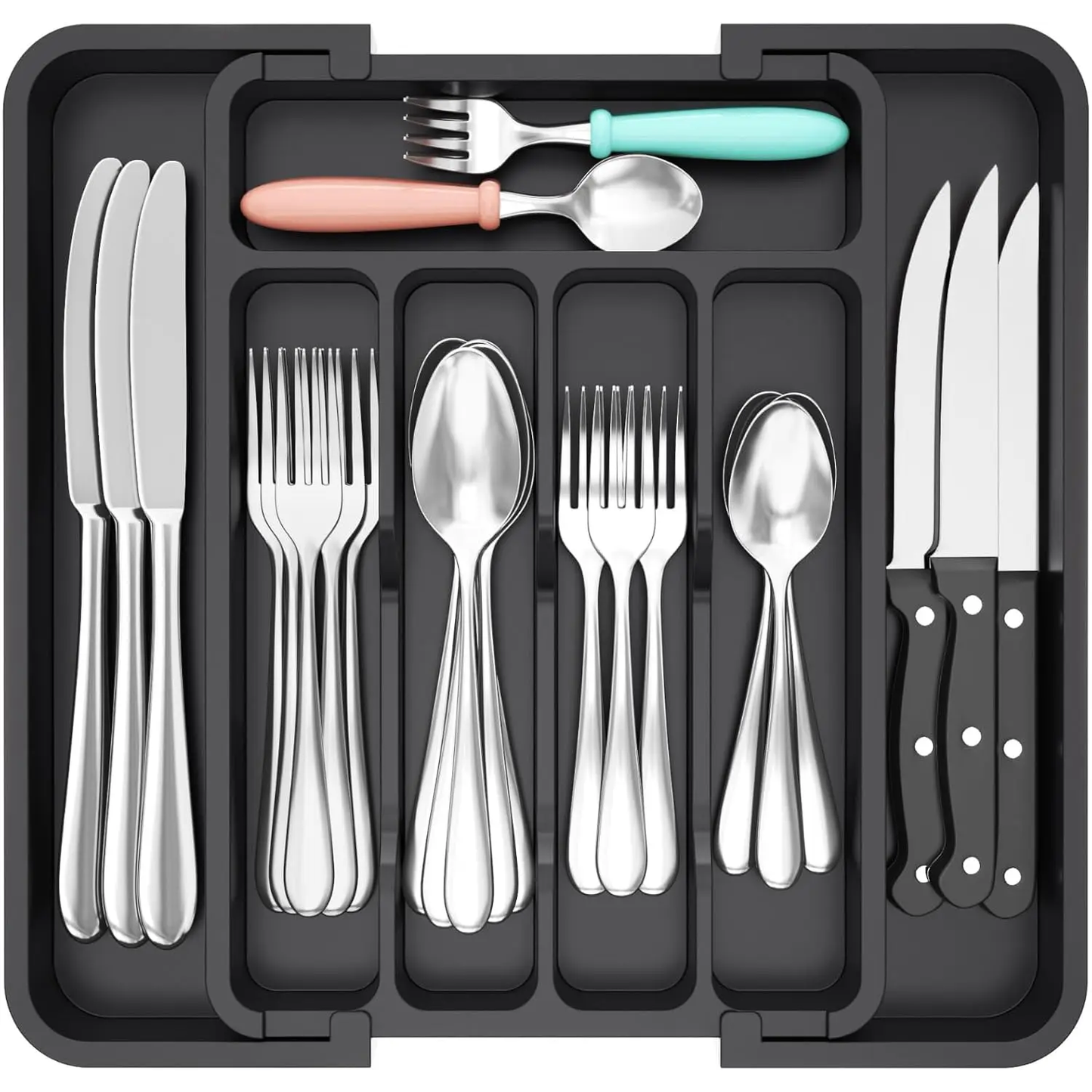 ADJUSTABLE CUTLERY DRAWER ORGANIZER (23–37.5×4.2×31 cm.)