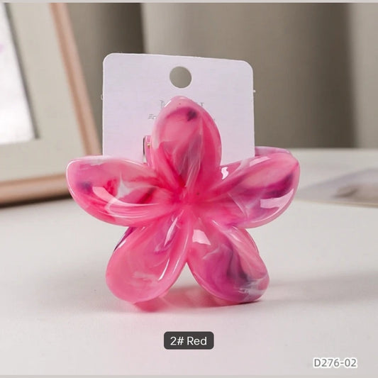 New 8cm Chroma Flower Claw Hair Clip Women's Premium Sense With Card Flower Hair Claw Marble Hair Accessory Hair Clips Factory