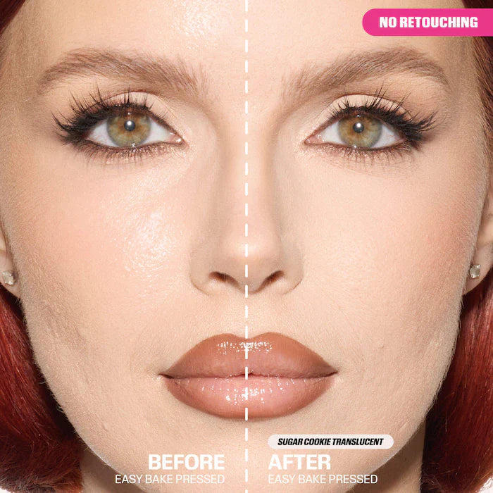 HUDA BEAUTY 
Easy Bake Airbrush Matte Pressed Setting Powder.  Color: Sugar Cookie - ultra fair to medium for all undertones