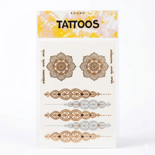 Eduro Silver & Gold Temporary Tattoos|Eduro In Lebanon