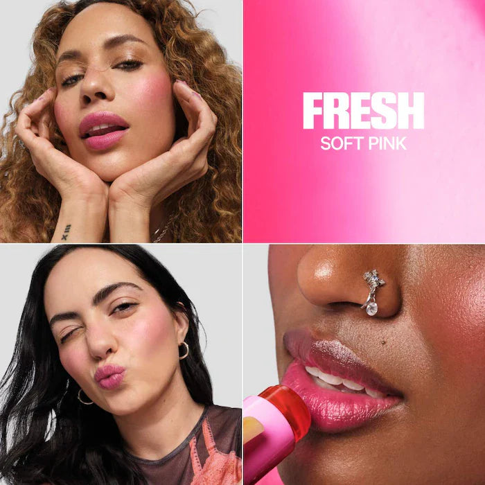 MILK MAKEUP 
Cooling Water Jelly Tint Lip + Cheek Blush Stain.   Color: Fresh - soft pink