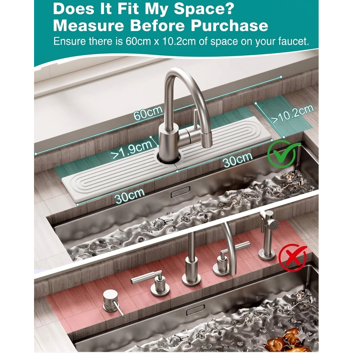 Diatomite Stone Fast Drying Faucet Mat for Sink