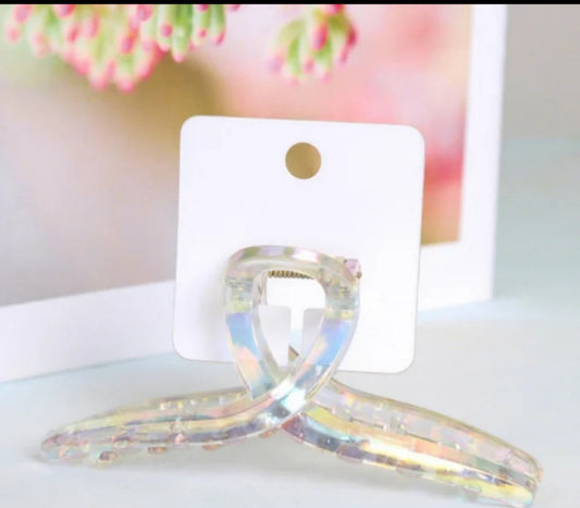 New Arrival Hair Accessories Fashionable Women Hair Clip Wholesale Transparent Plating AB Color Plastic Hair Claw Clips