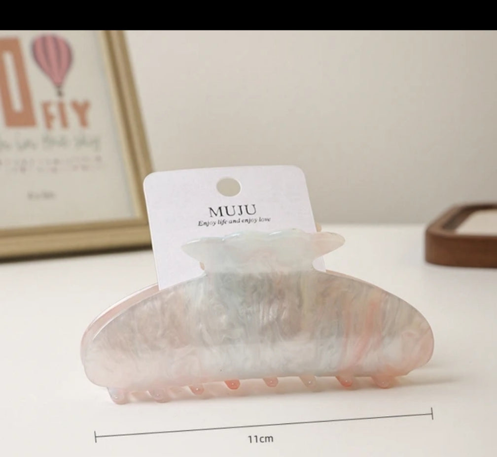 11cm Large Acrylic Solid Color Girl Hair Clip Sweet Fresh Transparent Hair Accessories