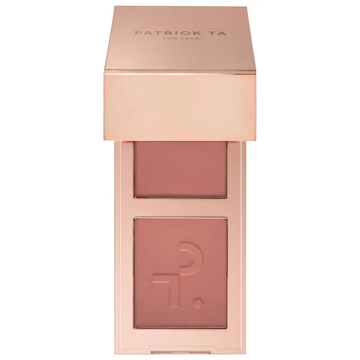 PATRICK TA 
Mini Major Headlines Double-Take Crème & Powder Blush Duo-Color: She's Seductive - warm mauve rose