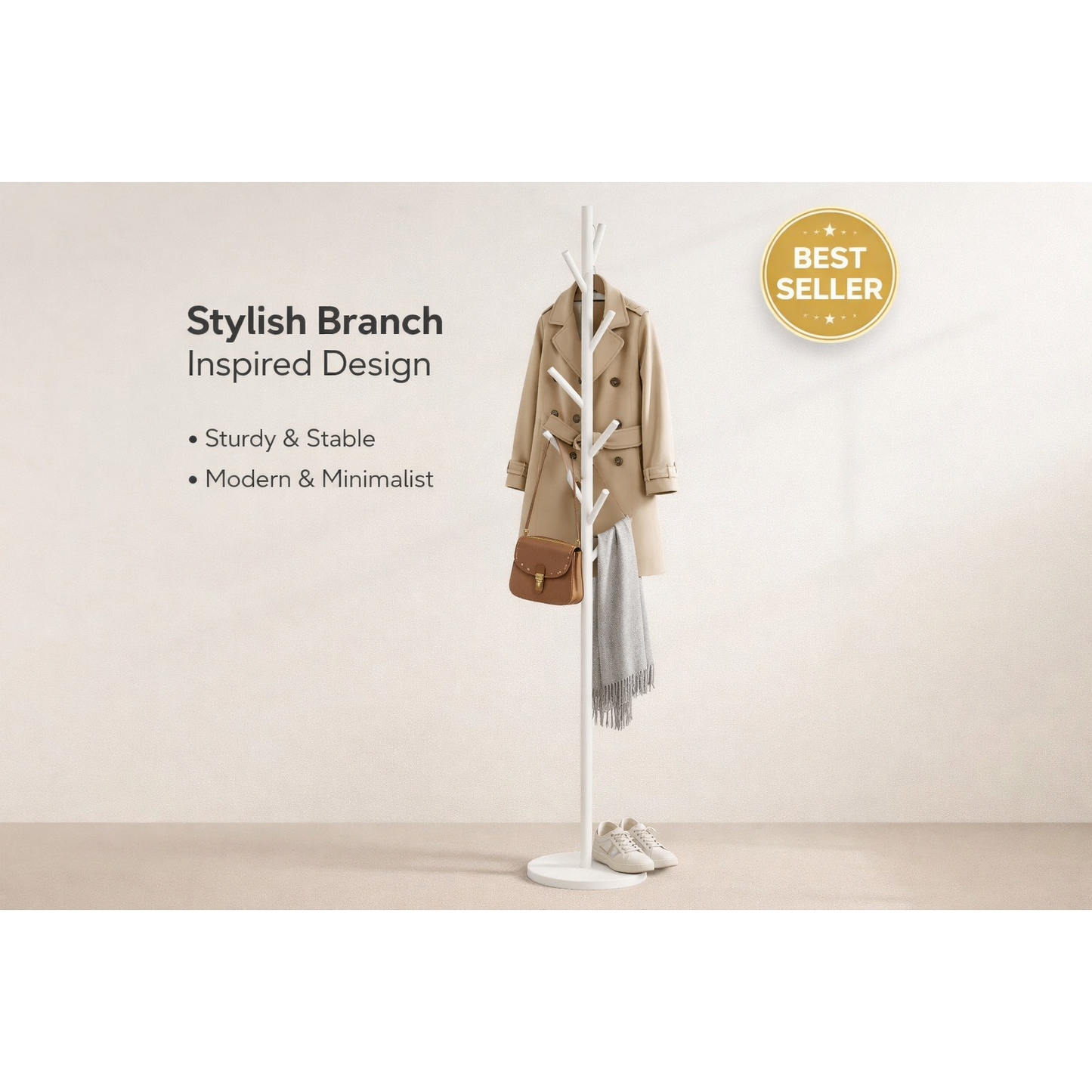 White Metal Coat rack