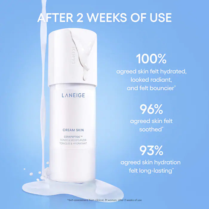 LANEIGE 
Mini Cream Skin Milky Toner with Ceramides and Peptides-50ml