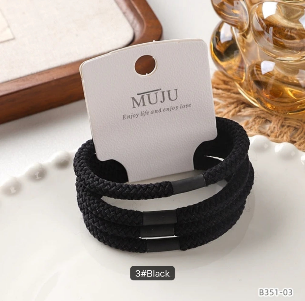 4 Pieces Color Hair Ties Thickened and Highly Elastic Hair Bands Barcode Hair Accessories