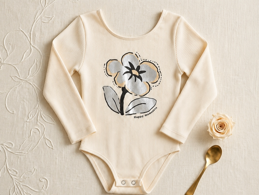Zara Girl's Cream Flower Print Bodysuit | Zara In Lebanon