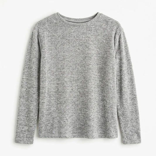 Zara Girl's Gray Embellished Knit Long Sleeve Blouse|Zara in Lebanon