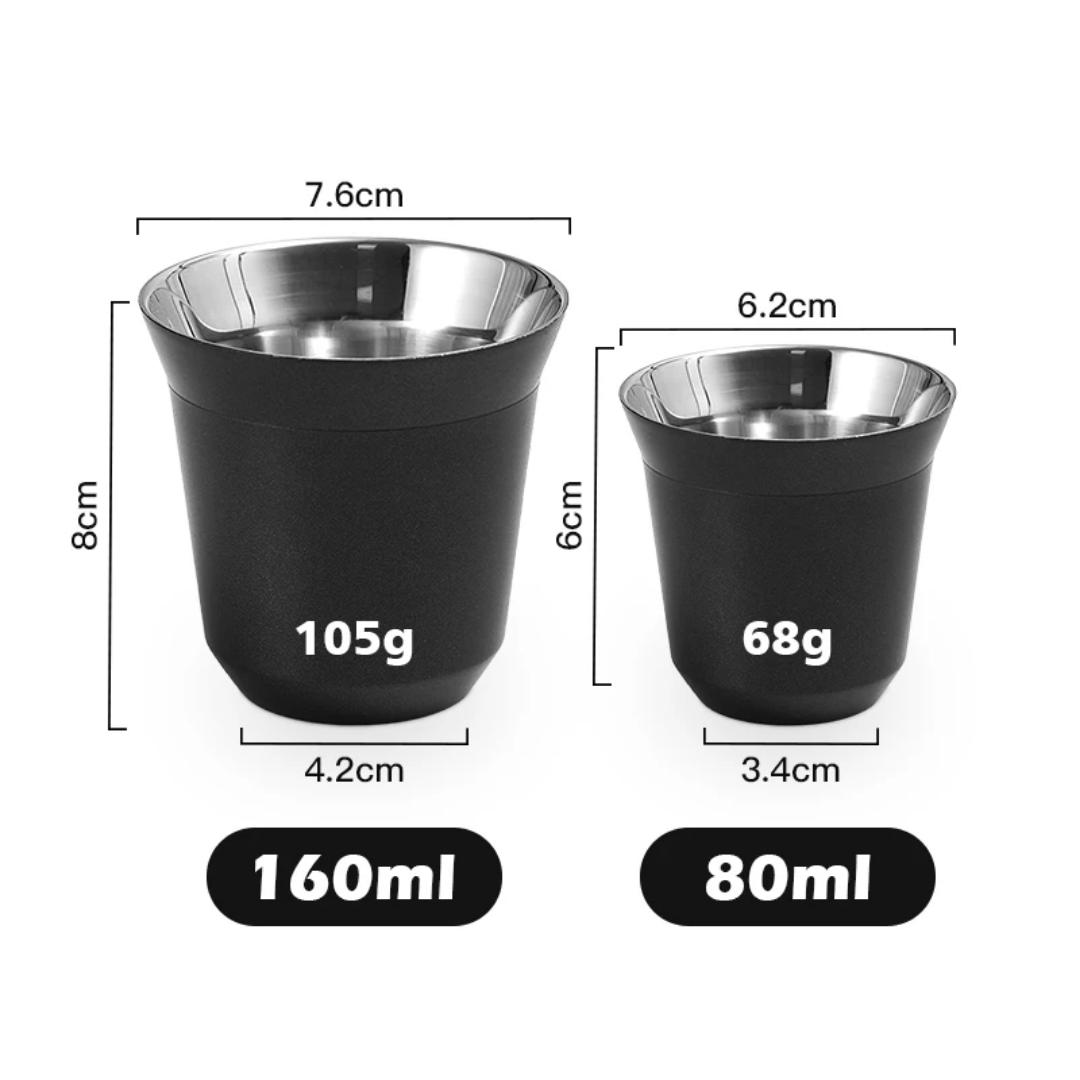 DOUBLE WALL INSULATED STAINLESS STEEL 160 ML ESPRESSO CUP