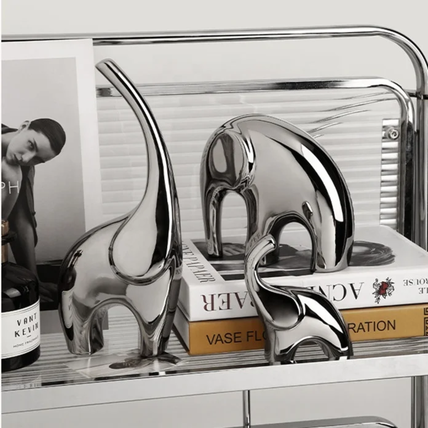 CHROME ELEPHANT SET OF 3