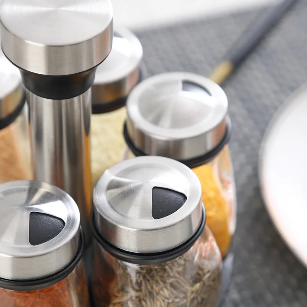 ROTATING SEASONING JARS SET OF 6