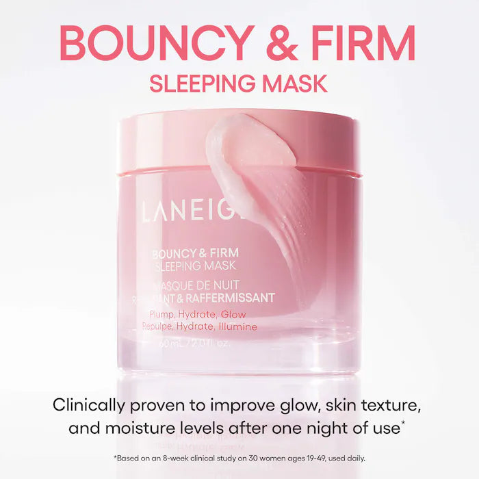 LANEIGE 
Bouncy + Firm Radiance Boosting Sleeping Mask with Peony Collagen Complex -60ml