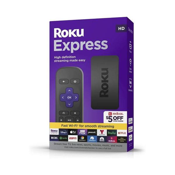 Roku Express (New) HD Streaming Device, with High-Speed HDMI Cable and Simple Remote (no TV Controls), Guided Setup, and Fast Wi-Fi, with MTC HDMI Cable and USB Extension Cord