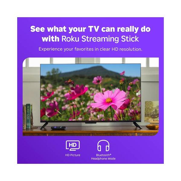 Roku Streaming Stick HD 2025 — HD Streaming Device for TV with Roku Voice Remote, Free & Live TV