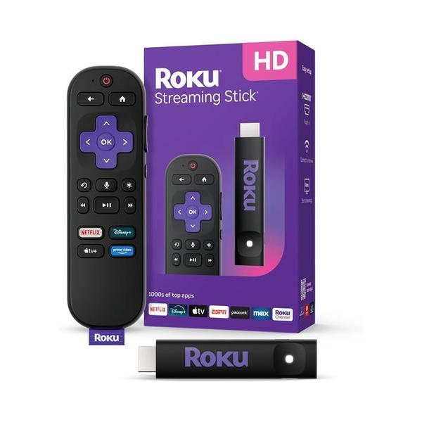 Roku Streaming Stick HD 2025 — HD Streaming Device for TV with Roku Voice Remote, Free & Live TV
