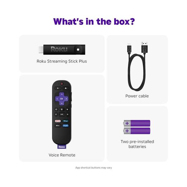 Roku Streaming Stick Plus 2025 - 4K & HDR Roku Streaming Device for TV with Voice Remote - Free & Live TV