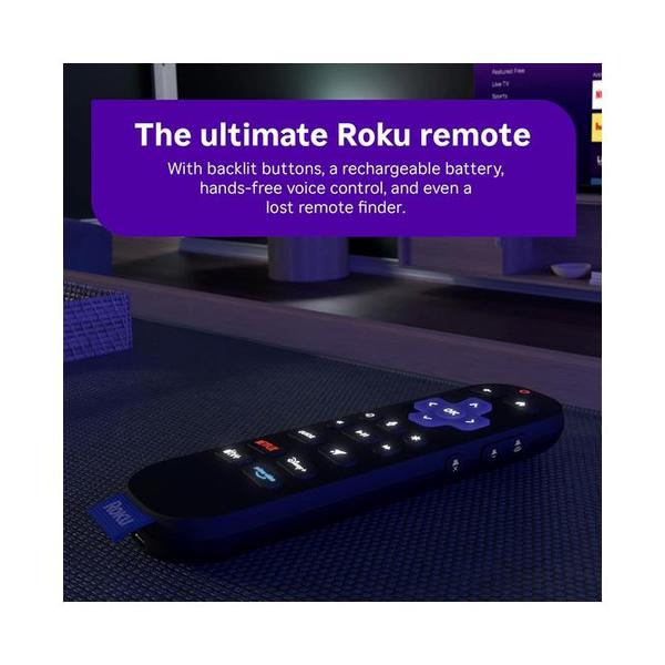 Roku Ultra - Ultimate Streaming Player - 4K Streaming Device for TV with HDR10+, Dolby Vision & Atmos - Bluetooth & Wi-Fi 6- Rechargeable Voice Remote Pro with Backlit Buttons - Free & Live TV