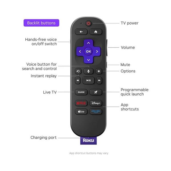 Roku Ultra - Ultimate Streaming Player - 4K Streaming Device for TV with HDR10+, Dolby Vision & Atmos - Bluetooth & Wi-Fi 6- Rechargeable Voice Remote Pro with Backlit Buttons - Free & Live TV