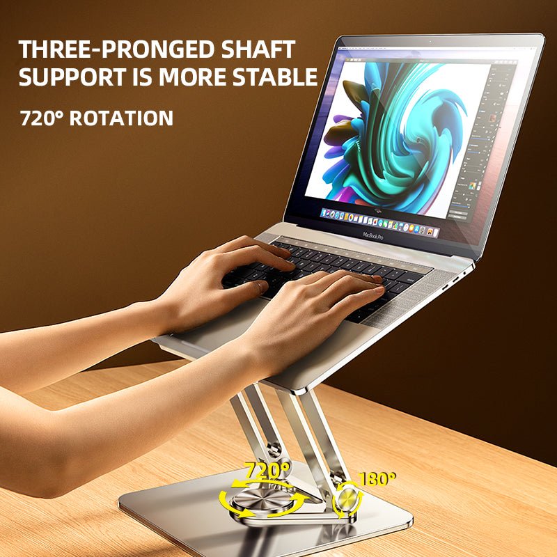 Rtako Adjustable Laptop Stand Rotating Base RS-CP84 (Black)