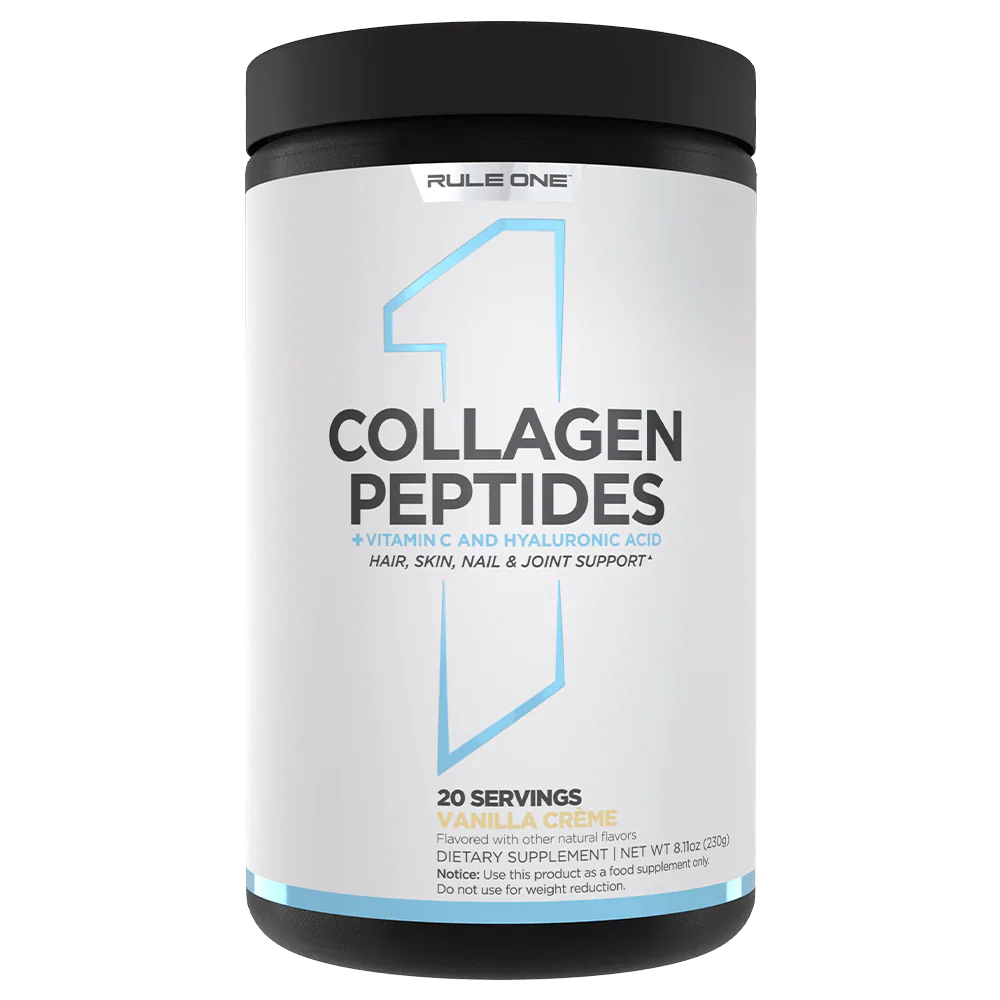 Rule 1 Collagen Peptides Powder – Hydrolyzed Bovine Collagen with Hyaluronic Acid & Vitamin C, 250 g (20 Servings) | Hair, Skin, Nails & Joint Support