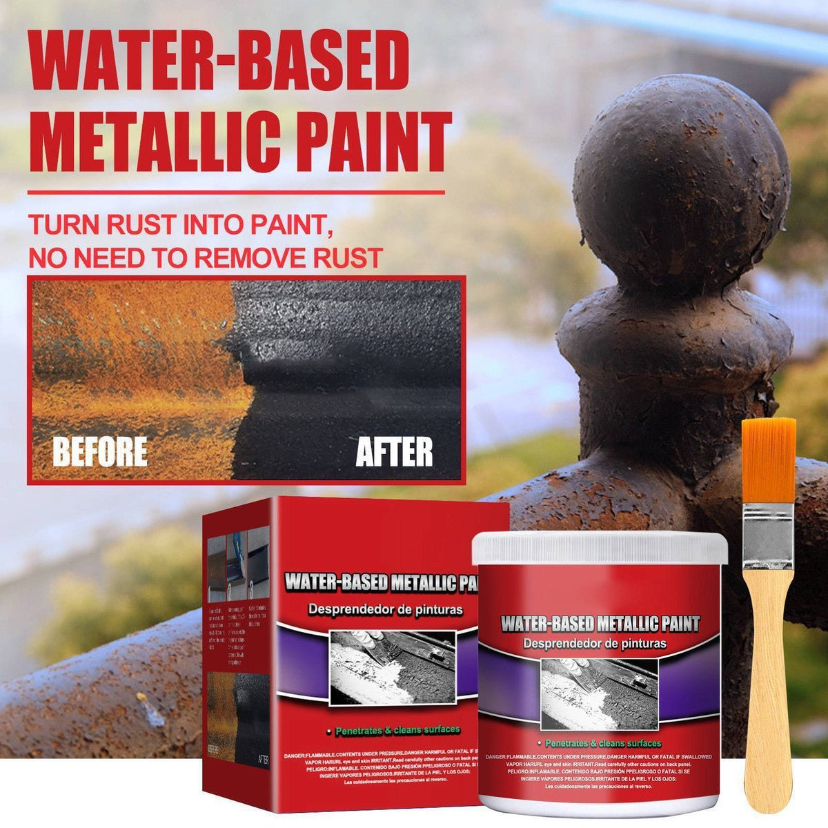 Water-Based Rust Remover Weather-Proof Long Lasting مزيل صدأ مائي مقاوم للعوامل الجوية