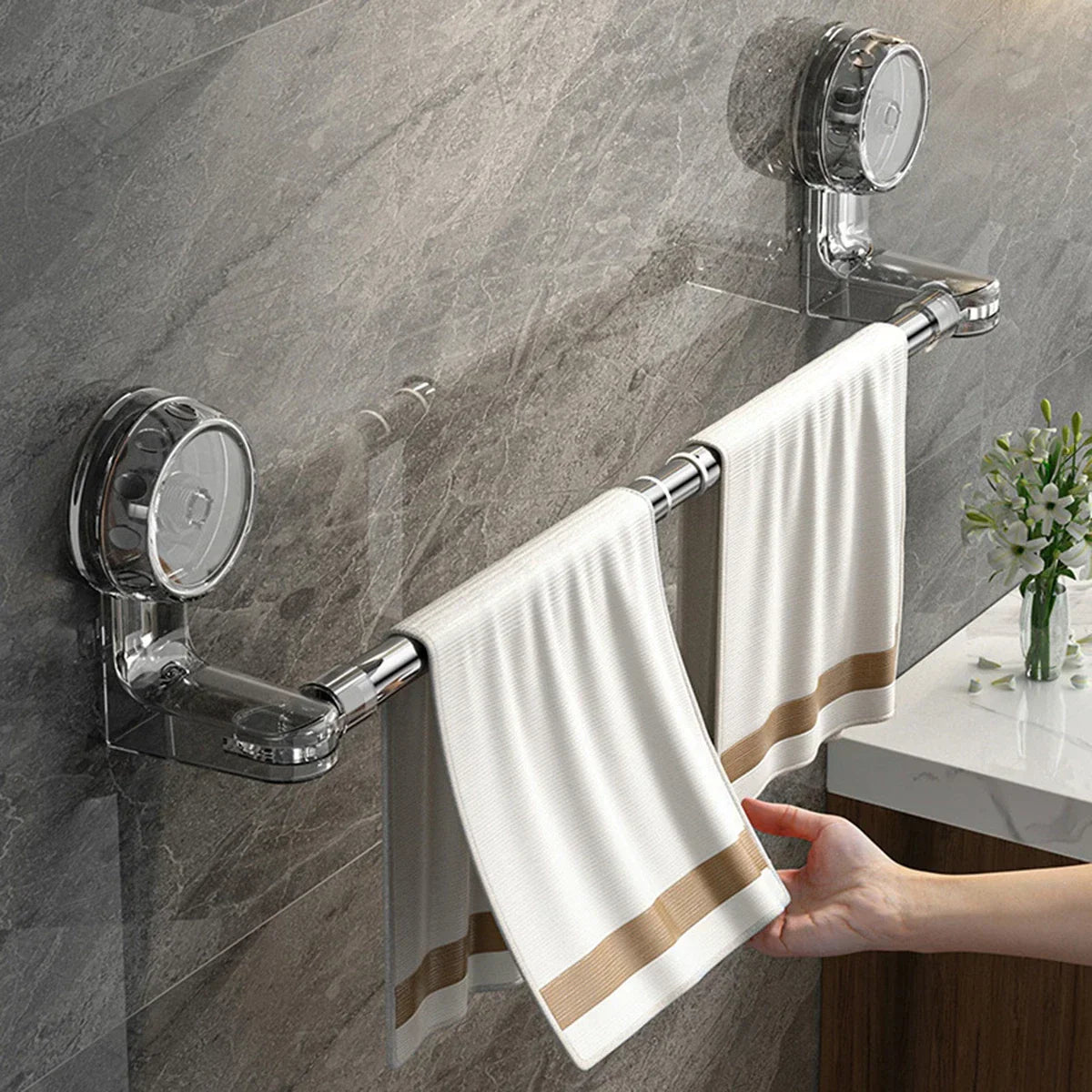 Adjustable Towel Rack – Drill-Free Strong Suction