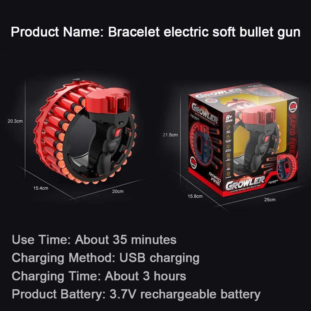 Electric Automatic Motorized Rapid Fire Blaster 28 Soft Bullet Dart Toy Teens Adults Kids