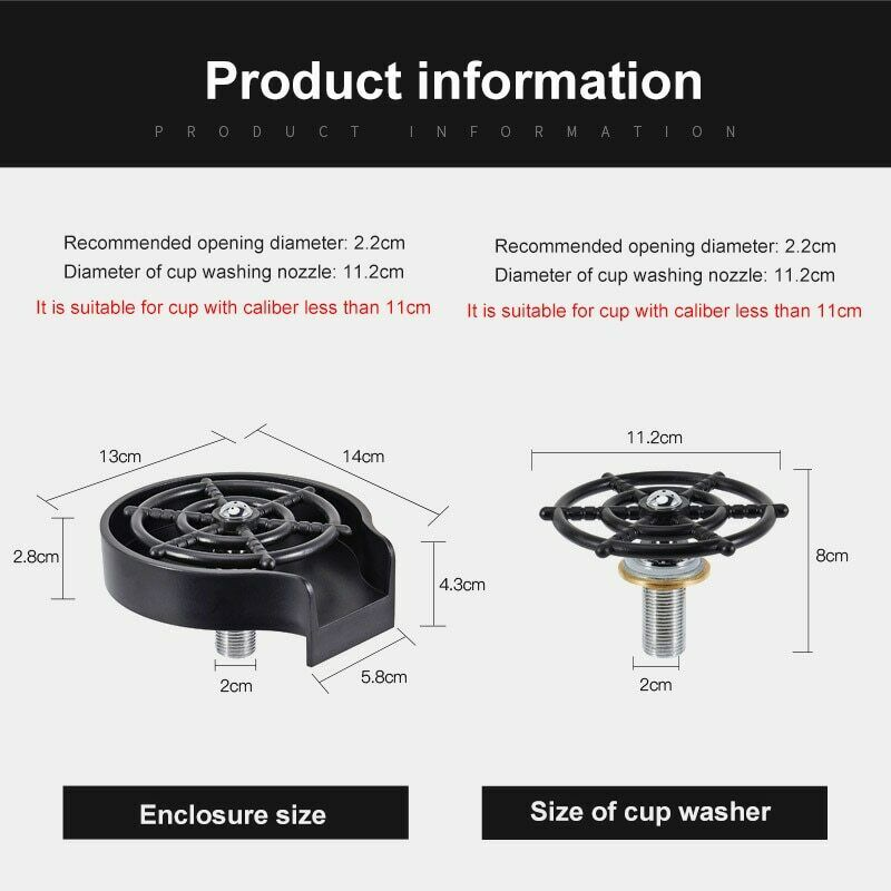 Faucet Glass Washer Cleaner Attachment Accessory for Bar Sink - Medaid International