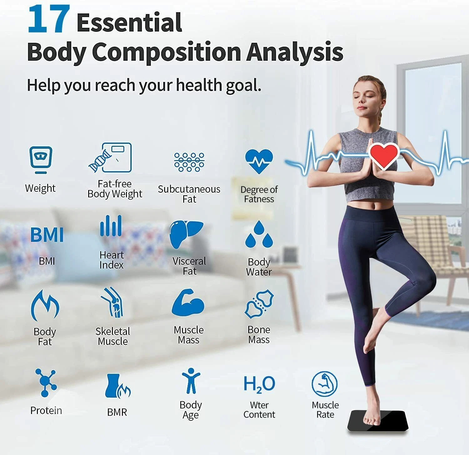 Sonifer Smart Digital Phone App Scale ‚Äì Electronic Body Fat Scale with LED Display - Medaid International