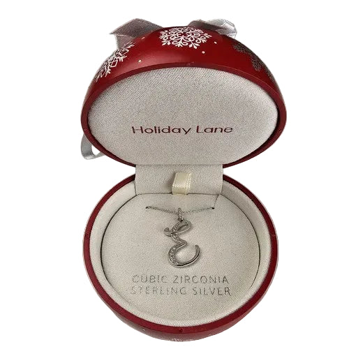 Holiday Lane Women’s Silver Cubic Zirconia Initial Pendant Necklace | Holiday Lane  in Lebanon