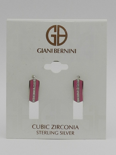 Giani Bernini Women's Silver Cubic Zirconia & Enamel Hoop Earrings | Giani Bernini In Lebanon
