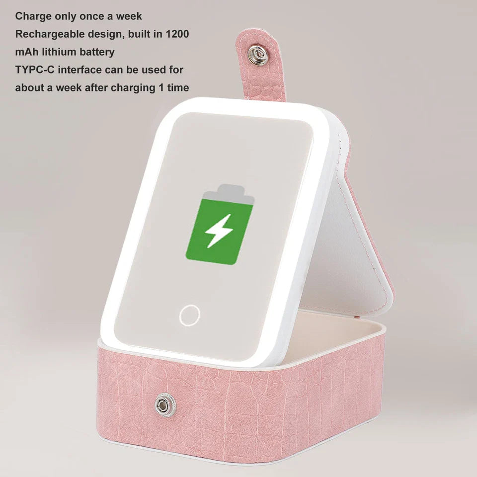 LED Makeup Case with Mirror – Portable Organizer