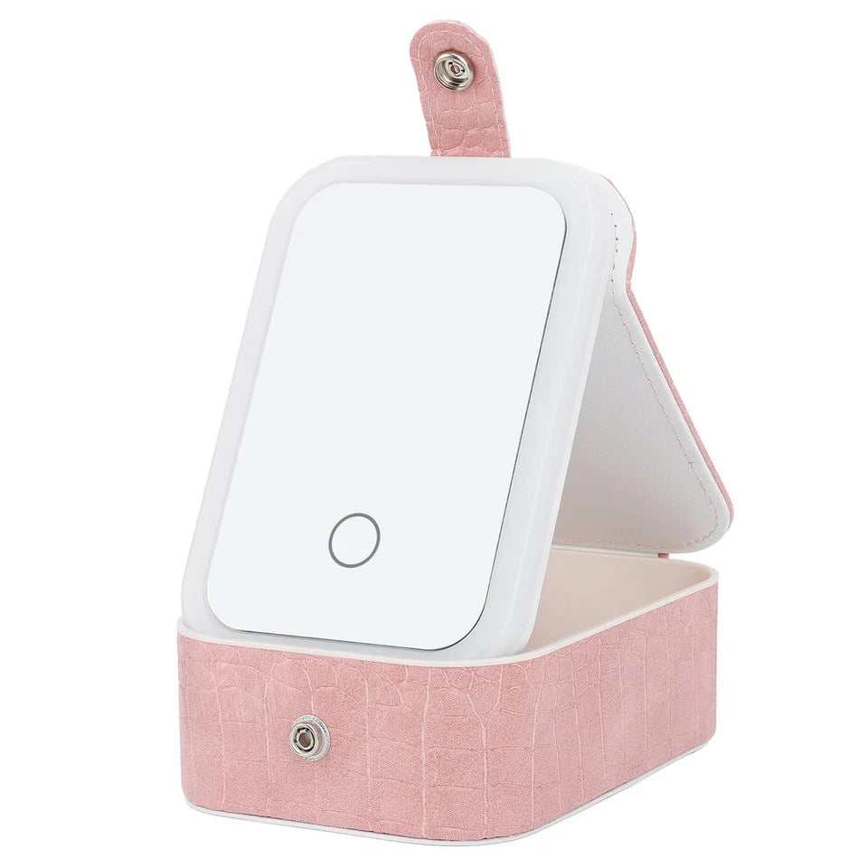 LED Makeup Case with Mirror – Portable Organizer