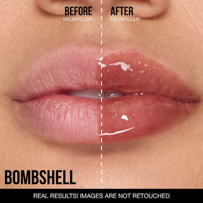 HUDA BEAUTY  Faux Filler Shiny Non-Sticky Lip Gloss-BOMBSHELL