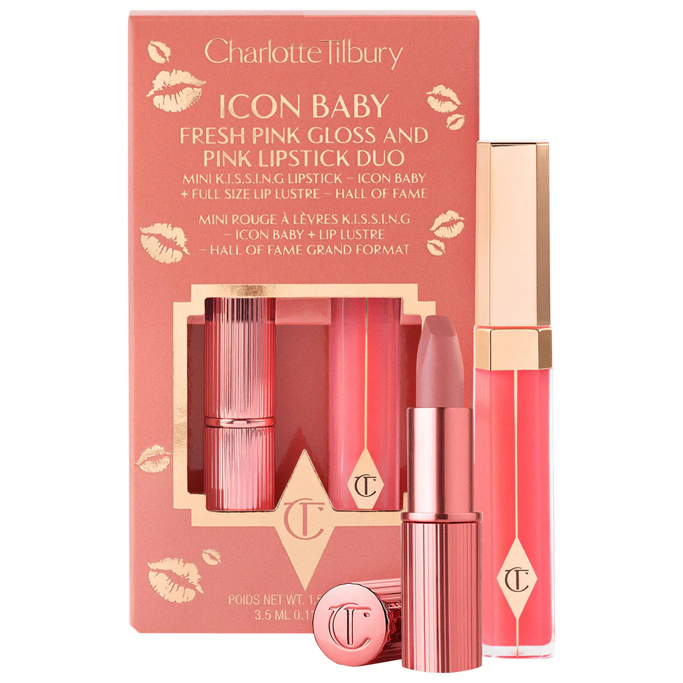 Charlotte Tilbury - K.I.S.S.I.N.G Lipstick and Lip Gloss Duos | Icon Baby - warm nude baby pink - Medaid International