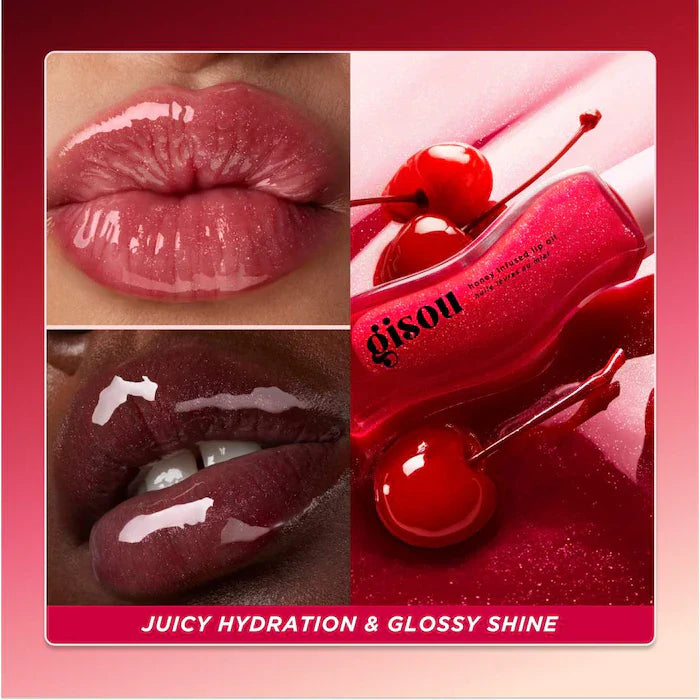 GISOU HONEY INFUSED LIP OIL - CHERRY ON CAKE -