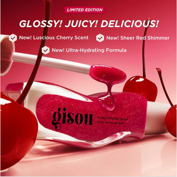 GISOU HONEY INFUSED LIP OIL - CHERRY ON CAKE -